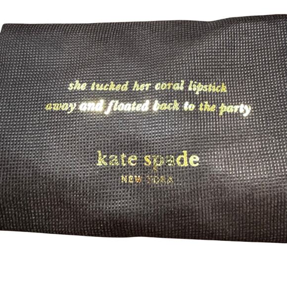 Kate spade clutch purse with dustbag blue white pink woven plaid front flap chic - Picture 4 of 16